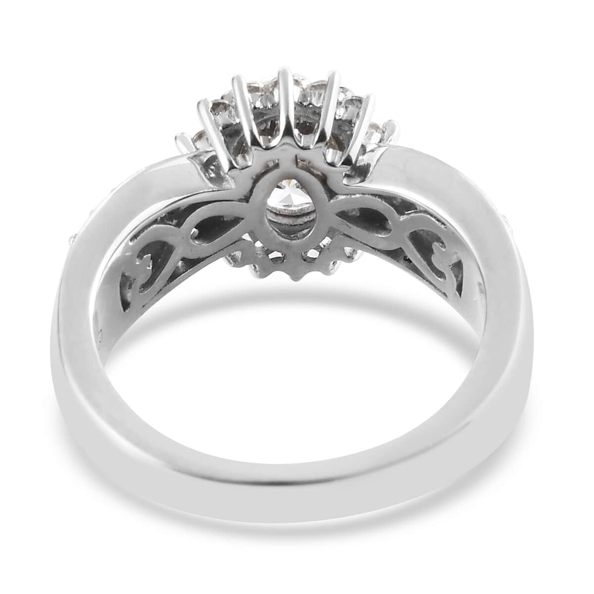 LUSTRO STELLA Made with Finest CZ Ring in Platinum Over Sterling Silver (Size 7.0) 2.60 ctw image number 4