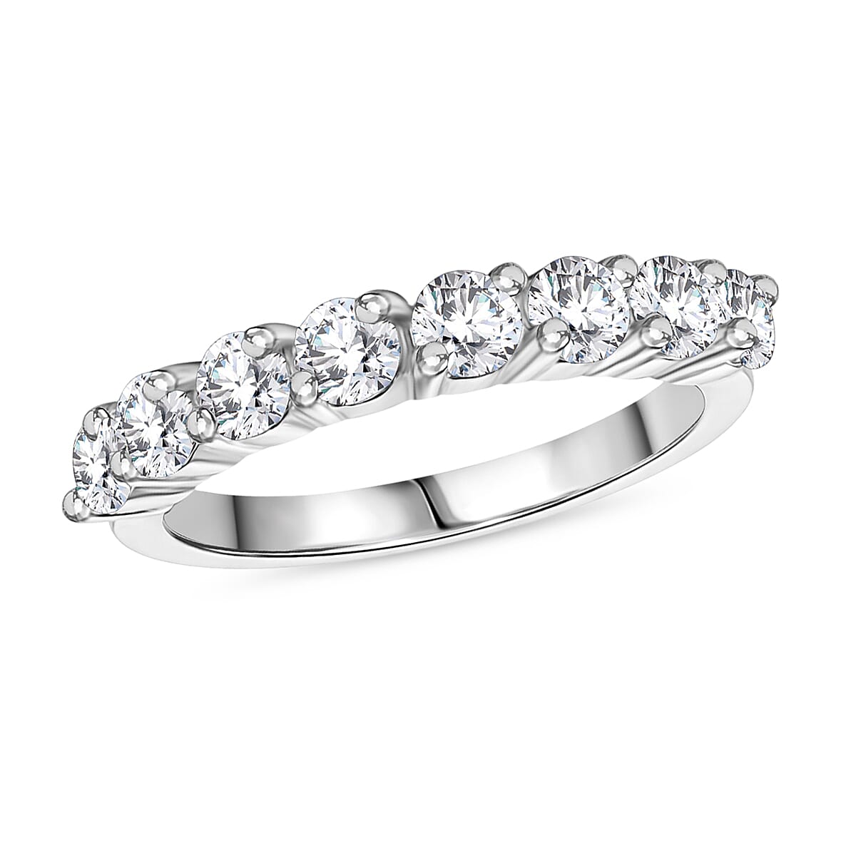 Lustro Stella Finest CZ 3.00 ctw Ring in Platinum Over Sterling Silver (Size 5.5)