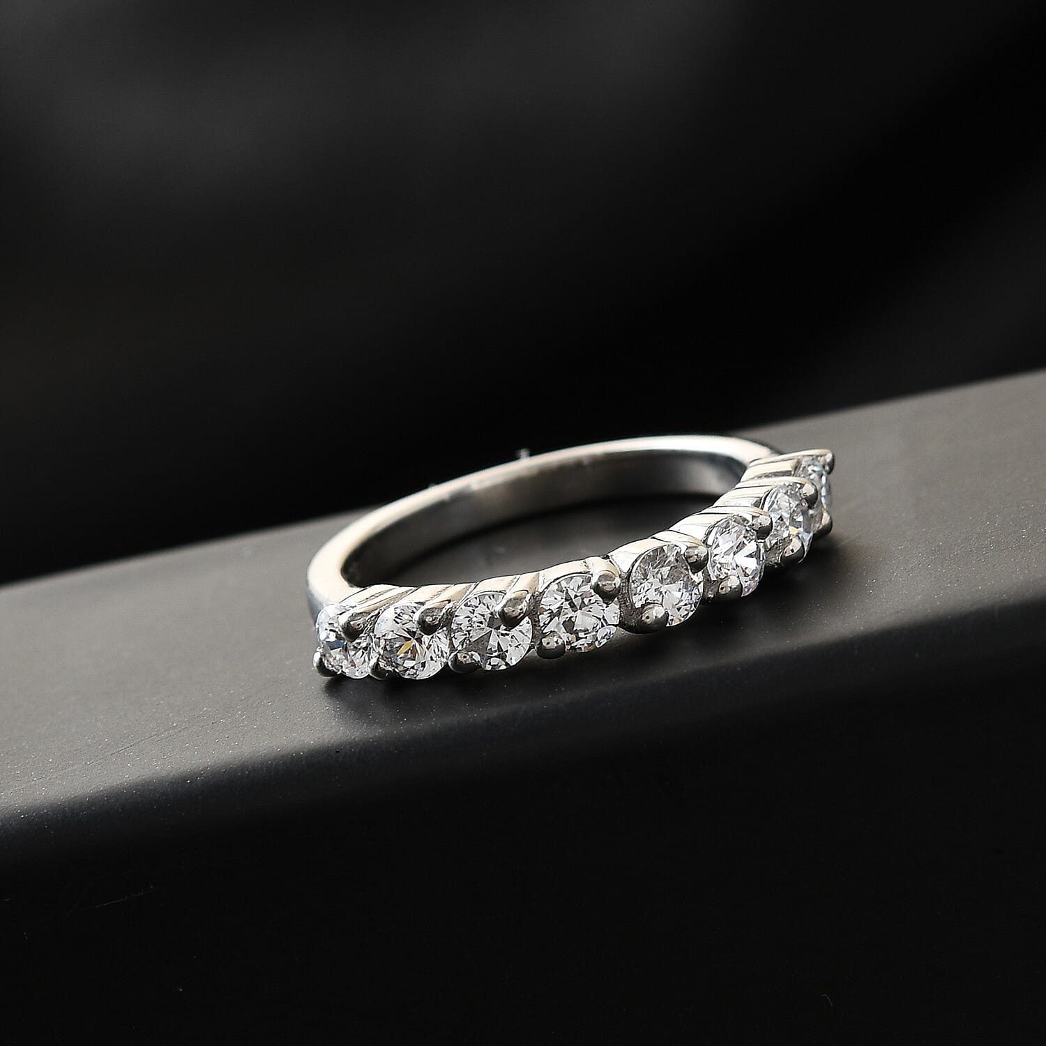Lustro Stella Finest CZ 3.00 ctw Ring in Platinum Over Sterling Silver (Size 5.5)