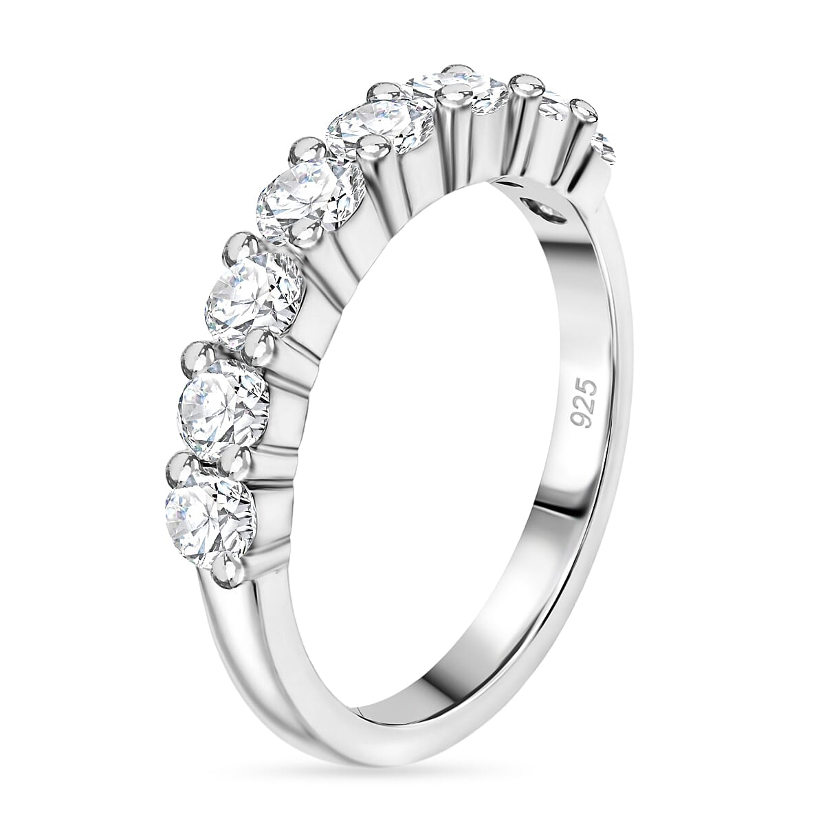 Lustro Stella Finest CZ 3.00 ctw Ring in Platinum Over Sterling Silver (Size 5.5)
