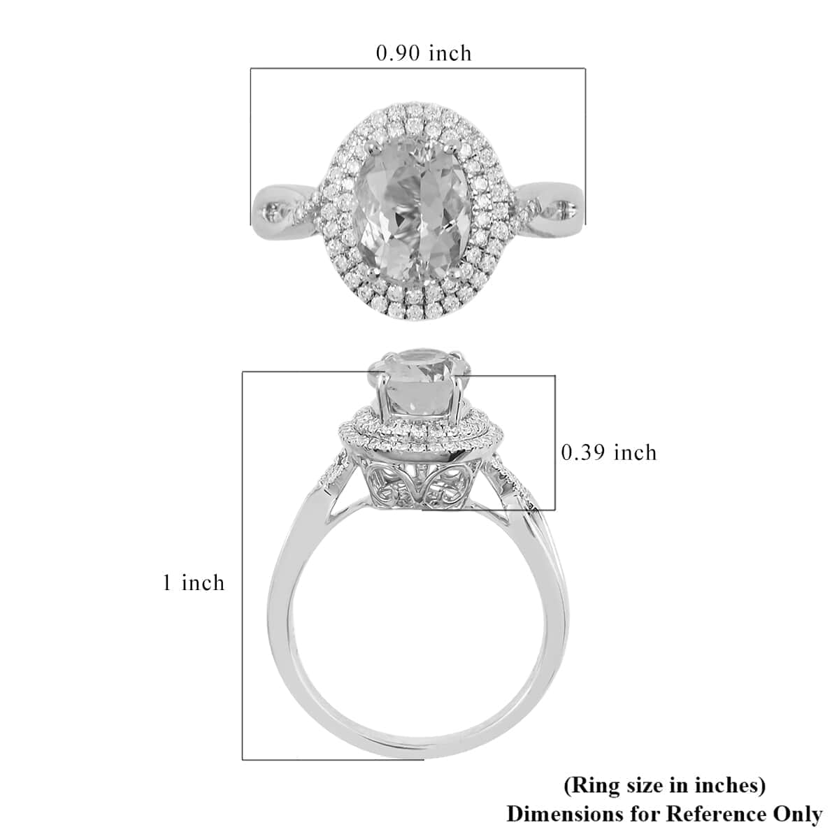 ILIANA 2.15 ctw AAA Santa Maria Aquamarine and Diamond G-H SI Halo Ring in 18K White Gold 5 Grams image number 5