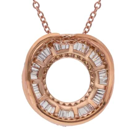 Natural Pink Diamond I3 Circle Pendant Necklace 18 Inches in Vermeil Rose Gold Over Sterling Silver 0.50 ctw image number 4