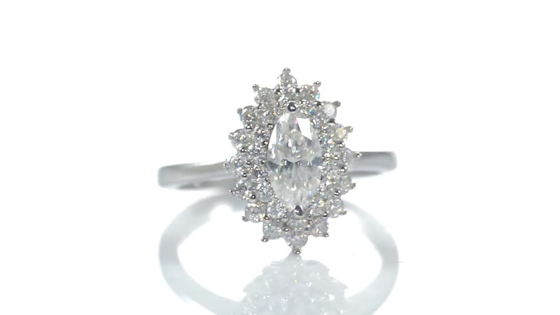 Moissanite Cocktail Ring in Platinum Over Sterling Silver 1.15 ctw