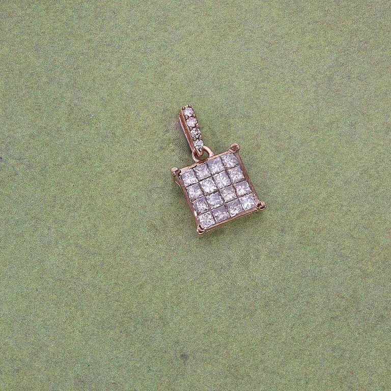 10K Rose Gold Natural Champagne Diamond Pendant without Chain 0.50 ctw