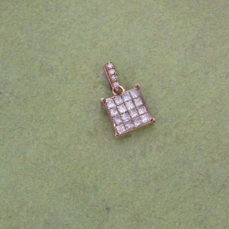 10K Rose Gold Natural Champagne Diamond Pendant without Chain 0.50 ctw