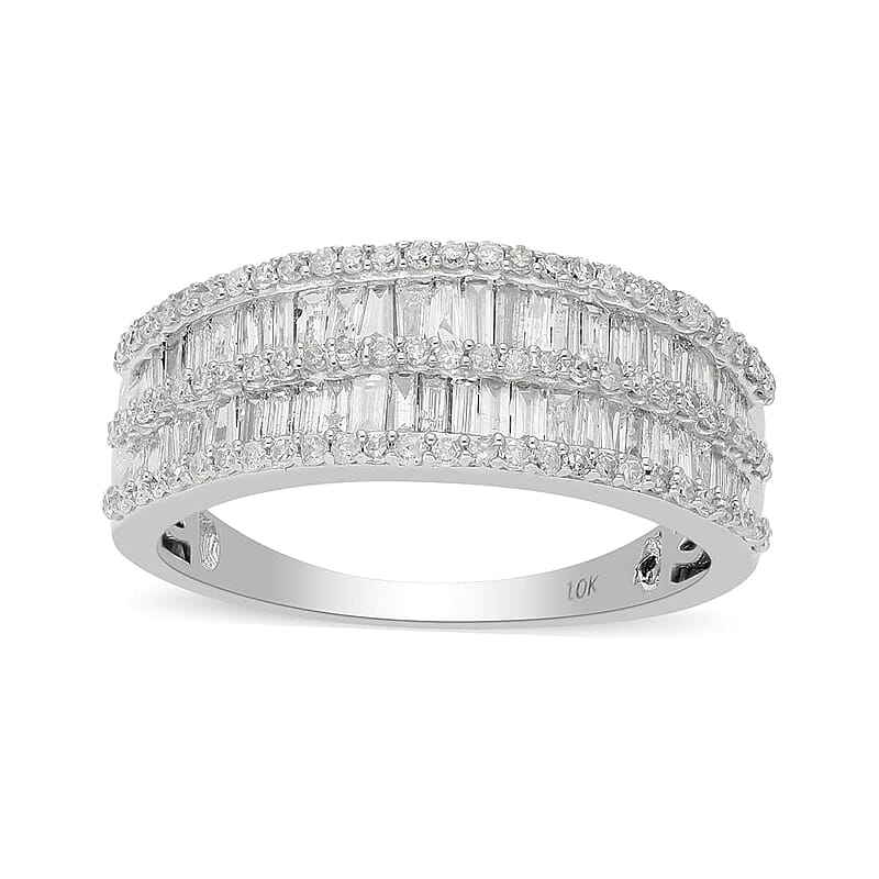 SGL Certified G-H I3 Diamond 1.00 ctw Ring in 10K White Gold (Size 10.0) 4 Grams
