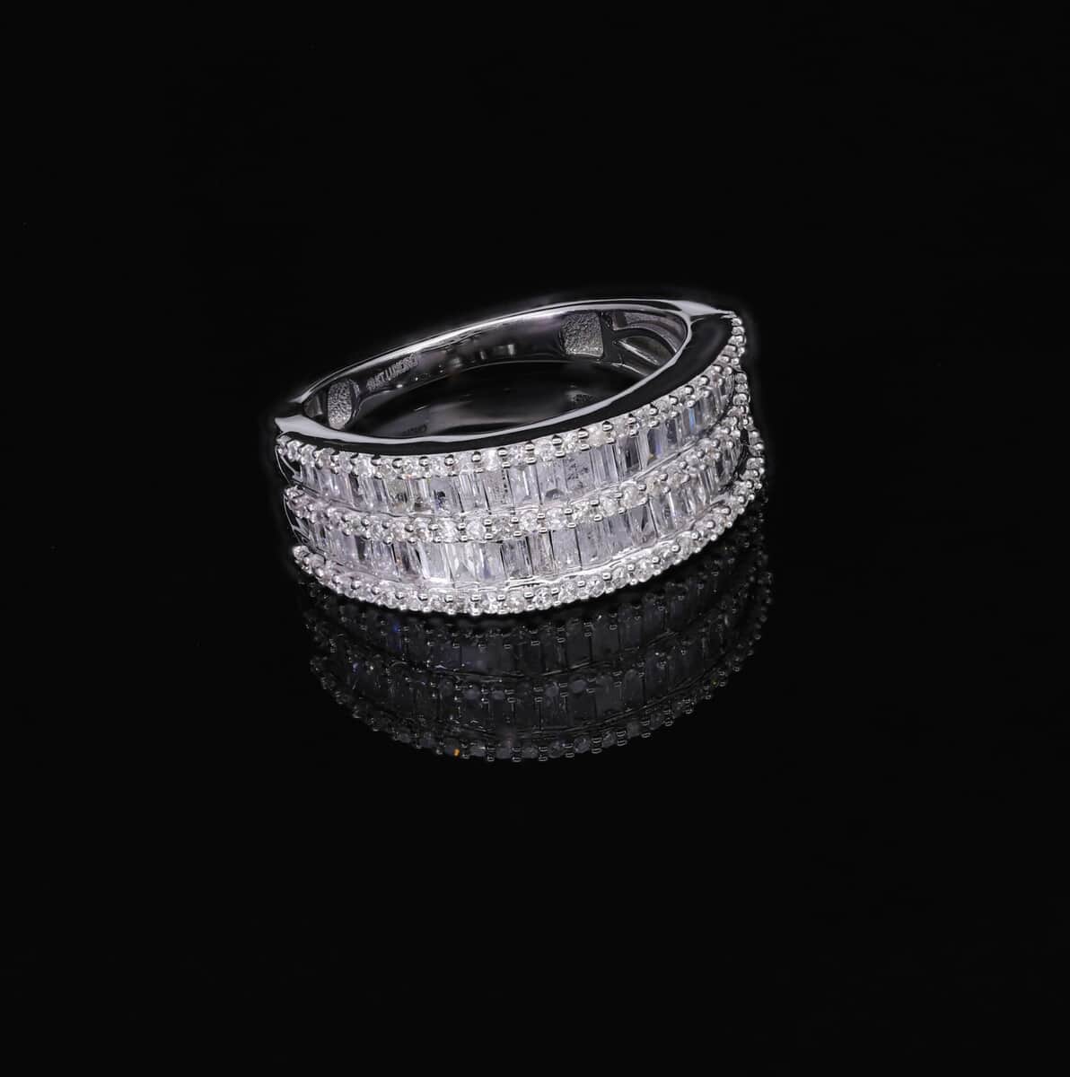 SGL Certified 10K White Gold G-H I3 Diamond Ring (Size 10.0) 4 Grams 1.00 ctw image number 1