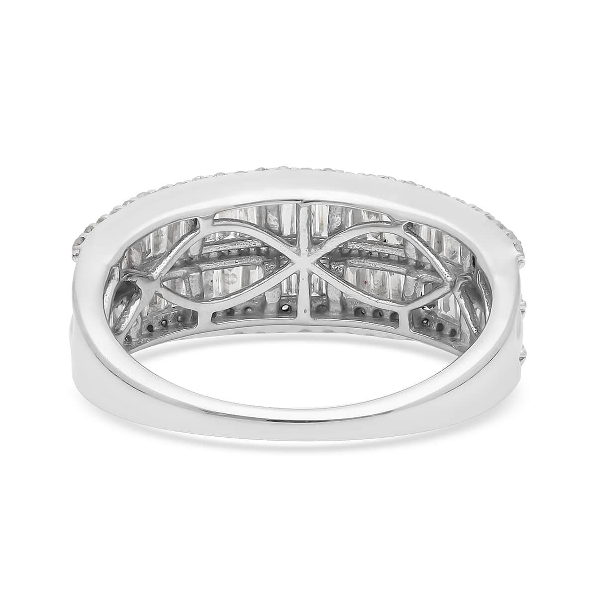 SGL Certified 10K White Gold G-H I3 Diamond Ring (Size 10.0) 4 Grams 1.00 ctw image number 4