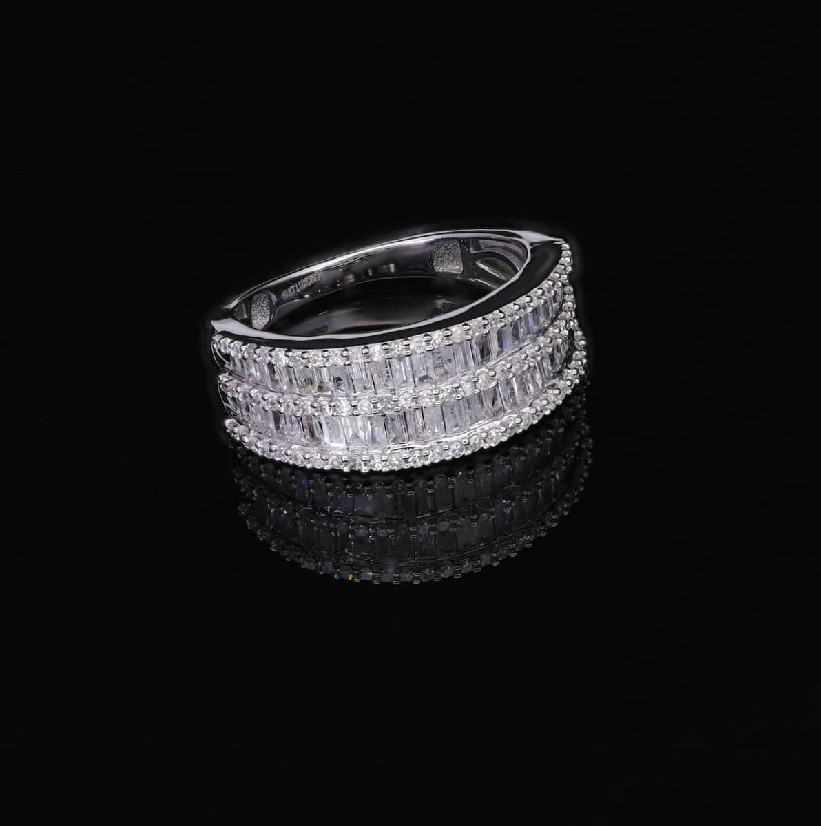 SGL Certified G-H I3 Diamond 1.00 ctw Ring in 10K White Gold (Size 6.0) 4 Grams image number 1