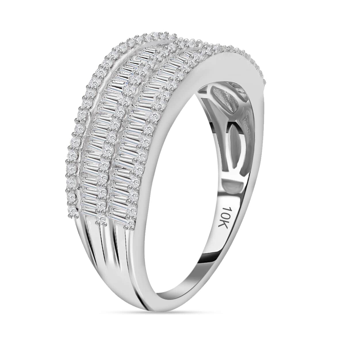 SGL Certified G-H I3 Diamond 1.00 ctw Ring in 10K White Gold (Size 7.0) 4 Grams image number 3