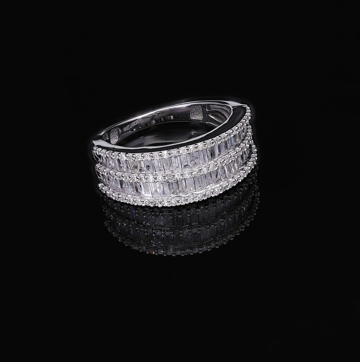 SGL Certified G-H I3 Diamond 1.00 ctw Ring in 10K White Gold (Size 9.0) 4 Grams image number 1