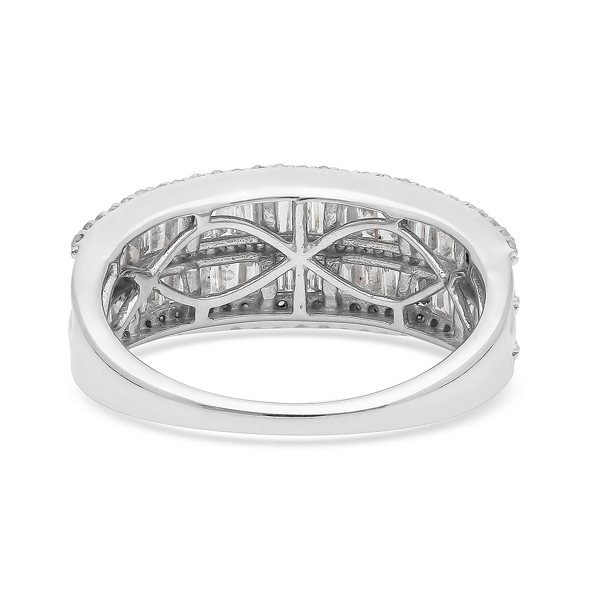 SGL Certified G-H I3 Diamond 1.00 ctw Ring in 10K White Gold (Size 9.0) 4 Grams image number 4