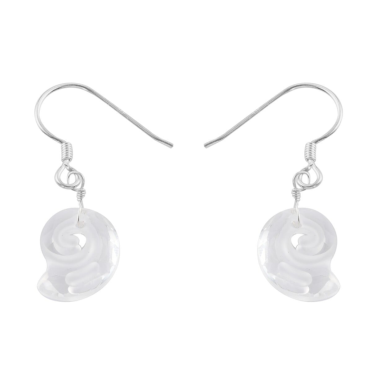 White Crystal Dangle Earrings in Sterling Silver 