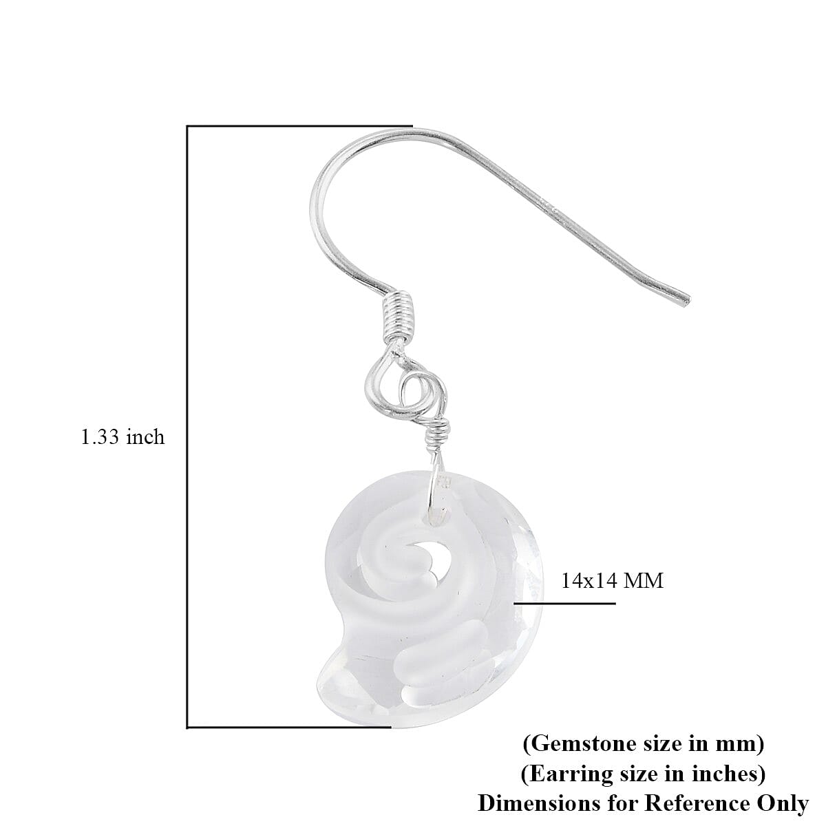 White Crystal Dangle Earrings in Sterling Silver 