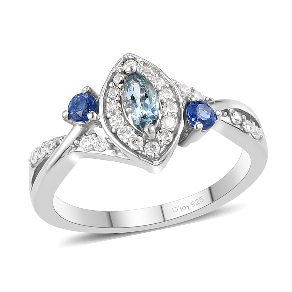 Buy Santa Maria Aquamarine and Multi Gemstone Infinity Shank