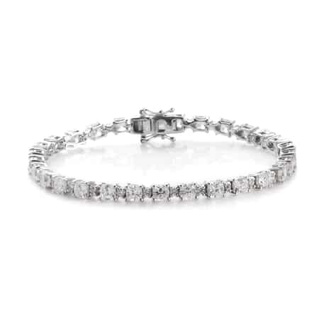 Lustro Stella Made with Finest CZ Line Bracelet in Platinum Over Sterling Silver (7.25 In) 18.40 ctw image number 0