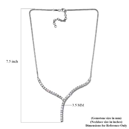 Lustro Stella Made with Finest CZ Fancy Necklace 18 Inches with Extender in Platinum Over Sterling Silver 13.80 ctw image number 5