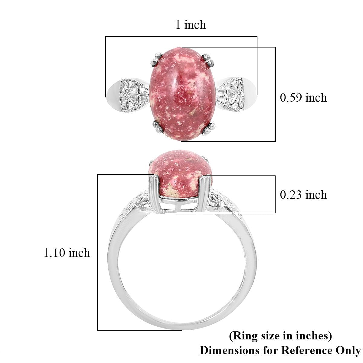 Norwegian Thulite Ring in Platinum Over Sterling Silver (Size 10.0) 6.40 ctw image number 4