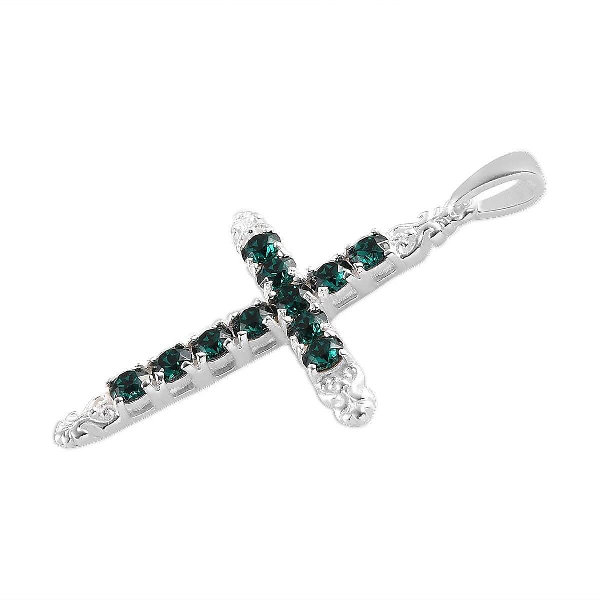 Emerald Crystal Pendant in Sterling Silver image number 4