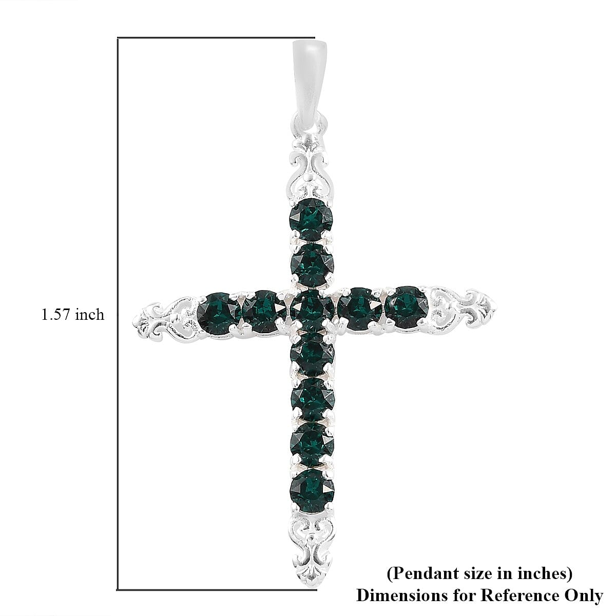 Emerald Crystal Pendant in Sterling Silver image number 5