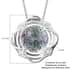 Galatea DavinChi Cut Collection Blue Topaz and Multi Gemstone Pendant Necklace 18 Inches in Rhodium Over Sterling Silver 3.80 ctw image number 6
