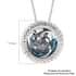 Galatea DavinChi Cut Collection Blue Topaz and Multi Gemstone Pendant Necklace 18 Inches in Rhodium Over Sterling Silver 5.50 ctw image number 4