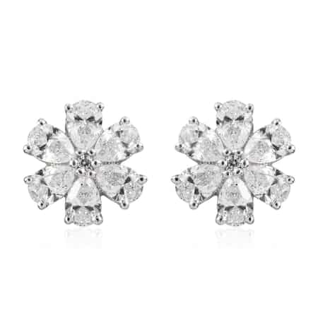 LUSTRO STELLA Made with Finest CZ Stud Earrings in Platinum Over Sterling Silver 7.75 ctw image number 0