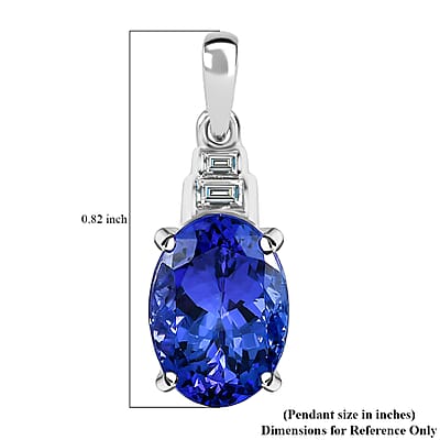 Rhapsody AAAA Tanzanite and Diamond 5.15 ctw Pendant in 950 Platinum