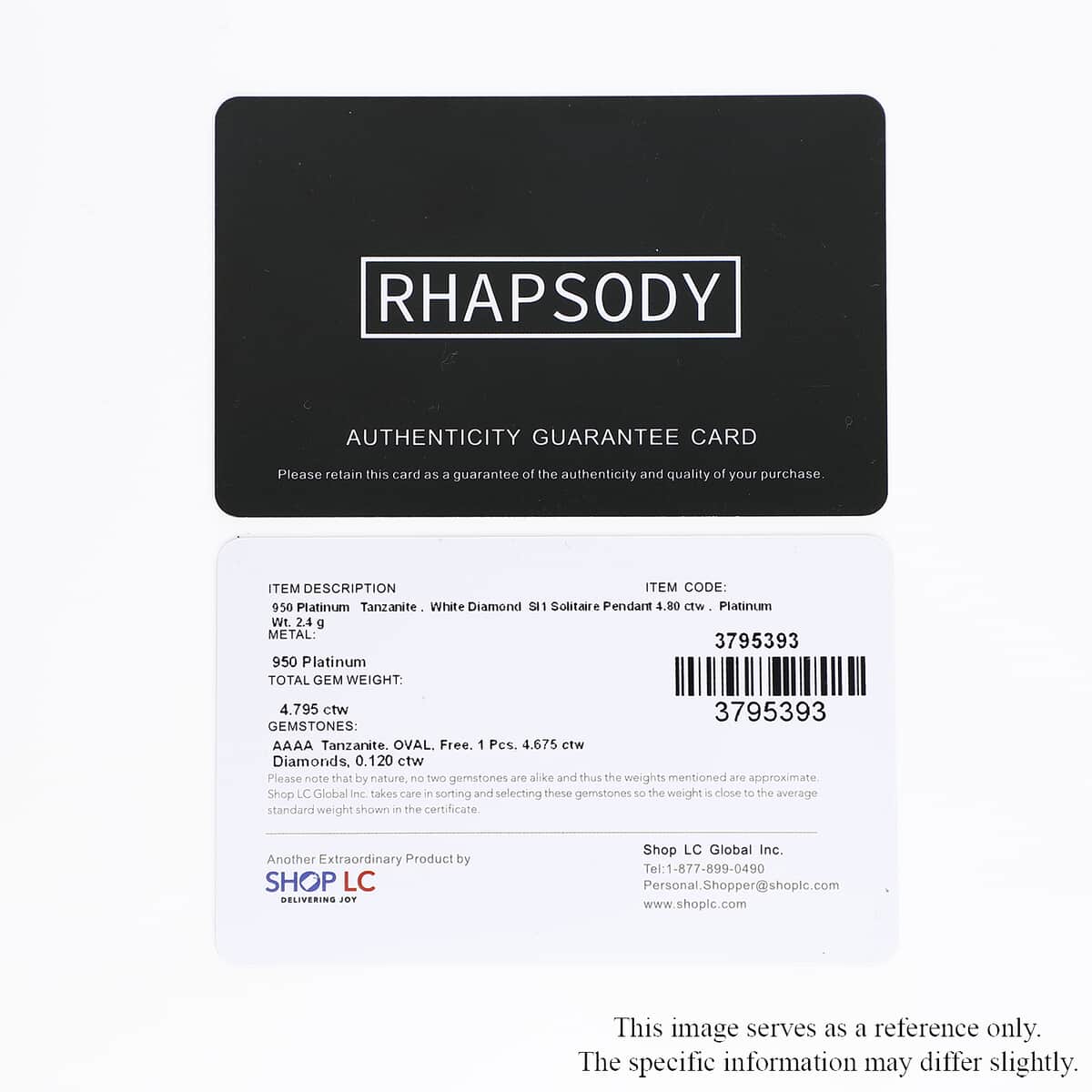 Rhapsody 950 Platinum AAAA Tanzanite and Diamond E-F VS1 Solitaire Pendant 5.15 ctw image number 6