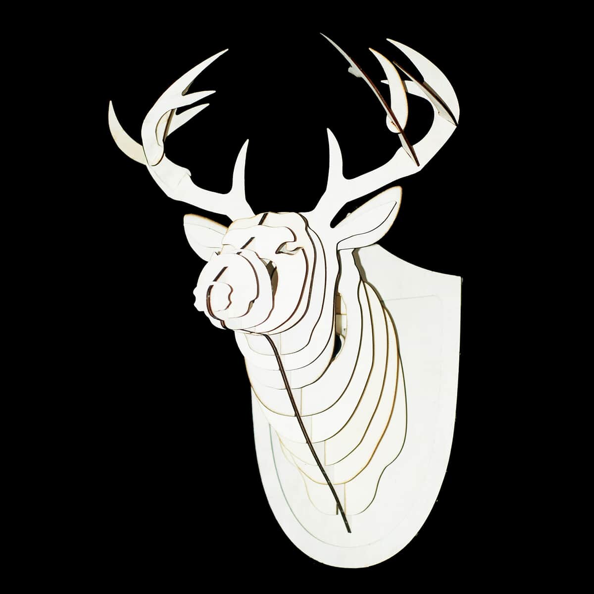 Laser-cut Deer Design Plywood Lamp with UL Certified (Bulb Not Included) image number 0