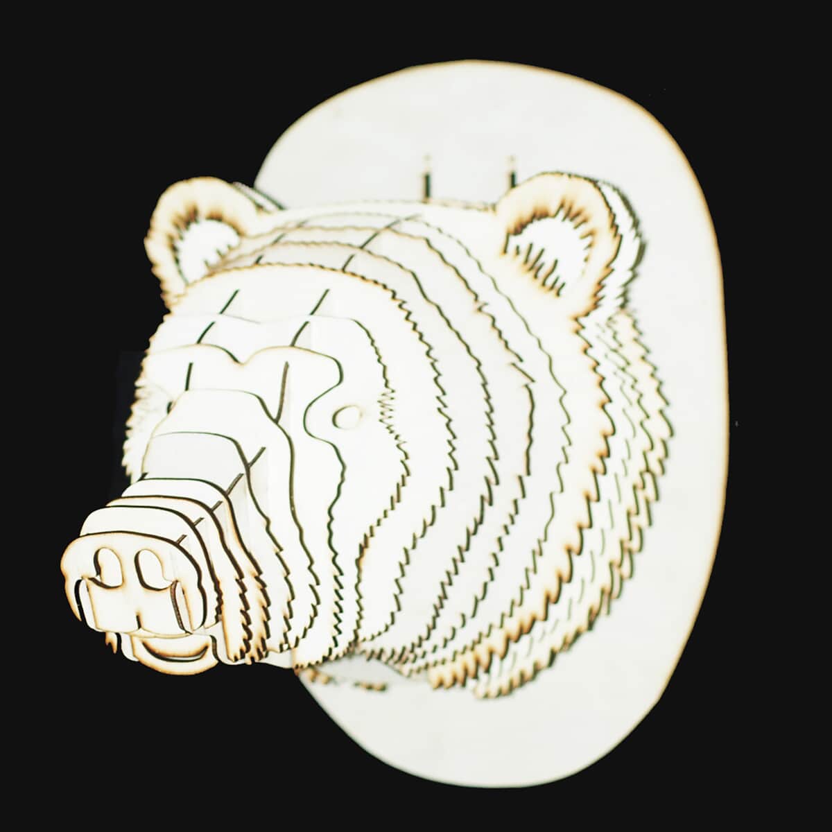 Laser-cut Bear Design Inspired Plywood Lamp with UL Certified (Bulb Not Included) image number 4