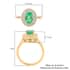 Iliana 18K Yellow Gold AAA Kagem Zambian Emerald and G-H SI Diamond Ring (Size 9.0) 4.39 Grams 1.50 ctw image number 5