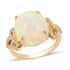ILIANA 18K Yellow Gold AAA Ethiopian Welo Opal and G-H SI Diamond Ring (Size 7.0) 5.10 Grams 5.50 ctw image number 0