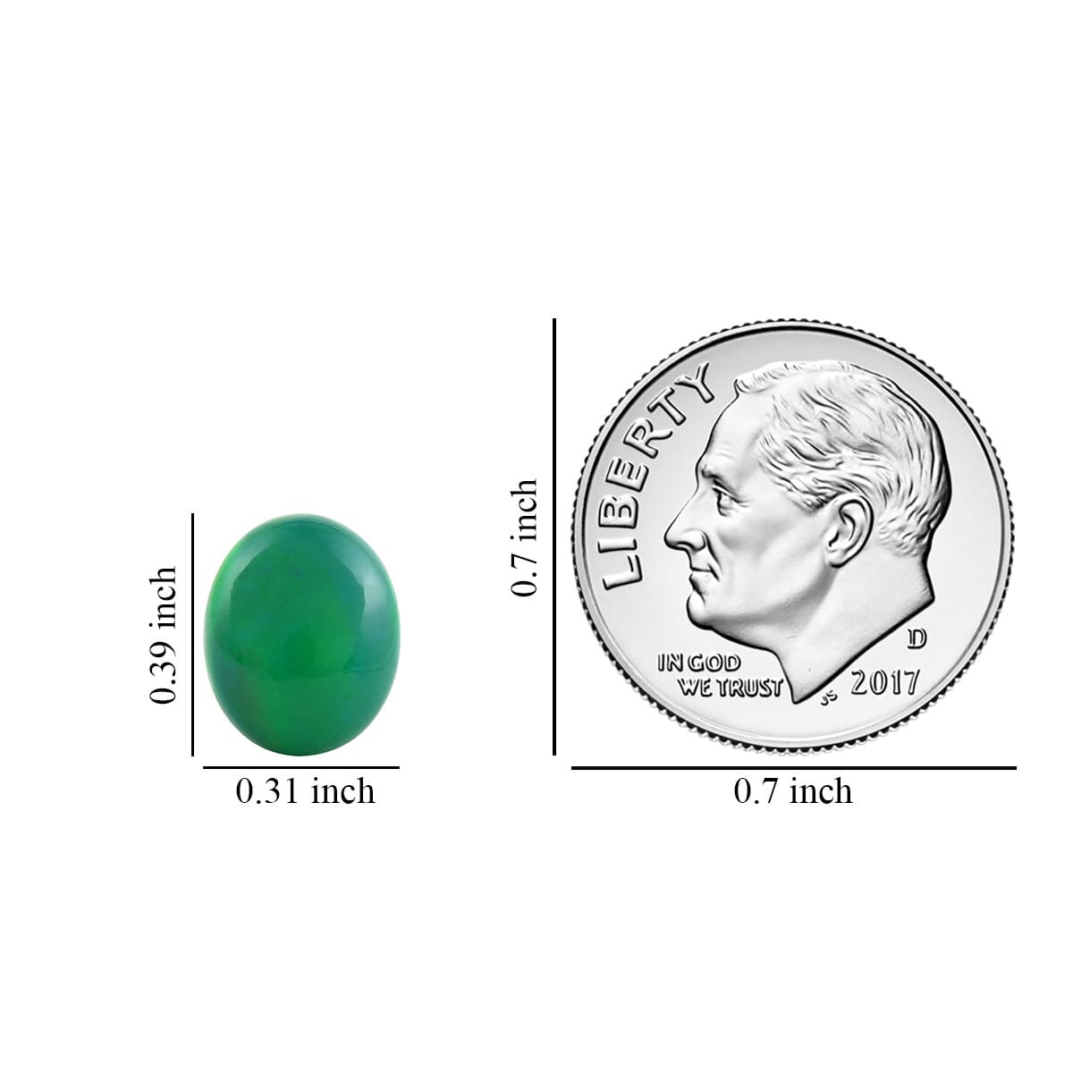 AAA Enhanced Green Ethiopian Welo Opal (Ovl 10x8 mm) 1.20 ctw image number 2