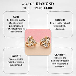 D'Joy Diamond 0.25 ctw Celtic Knot Stud Earrings in Vermeil Yellow Gold Over Sterling Silver