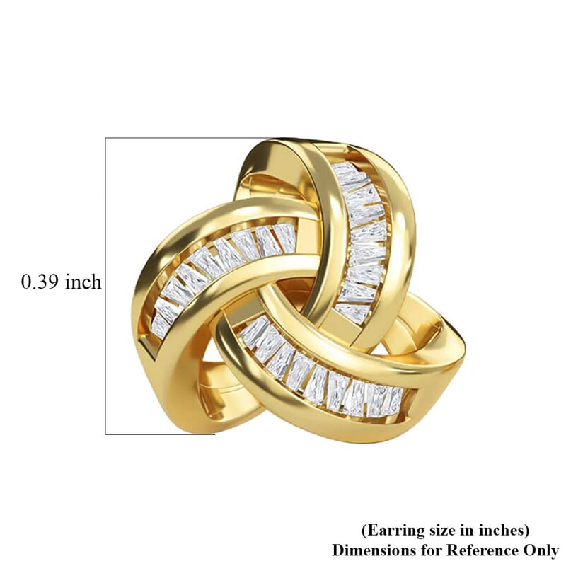 D'Joy Diamond 0.25 ctw Celtic Knot Stud Earrings in Vermeil Yellow Gold Over Sterling Silver