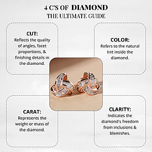 D'Joy Diamond 0.25 ctw Celtic Knot Stud Earrings in Vermeil Rose Gold Plated Sterling Silver