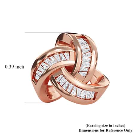 Diamond Celtic Knot Stud Earrings in Vermeil Rose Gold Plated Sterling Silver 0.25 ctw image number 6