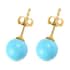 Luxoro American Natural Sleeping Turquoise Stud Earrings, 10K Yellow Gold Solitaire Earrings 7.10 ctw image number 3
