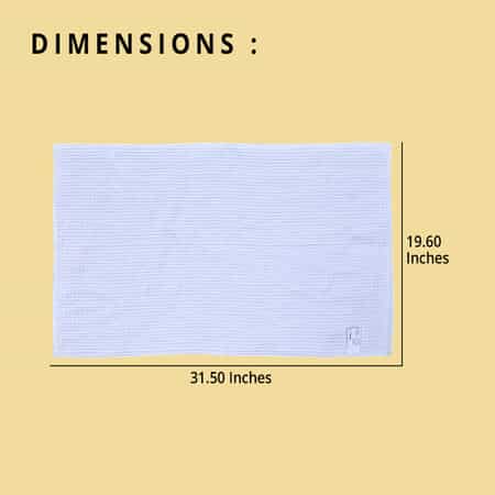 Homesmart Off White Chenille Bathmat (100% Microfiber) image number 3
