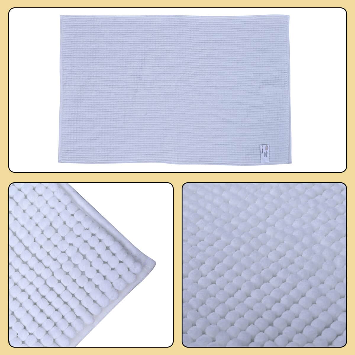 Homesmart Off White Chenille Bathmat (100% Microfiber) image number 4