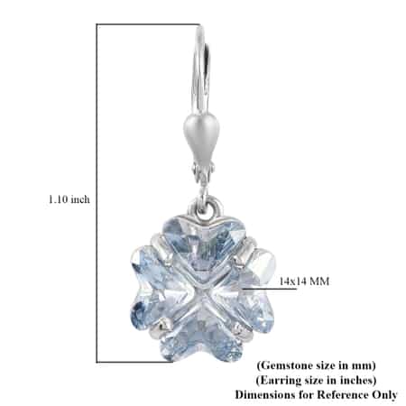 Blue Shade Crystal Fancy Earrings in Platinum Over Sterling Silver image number 4