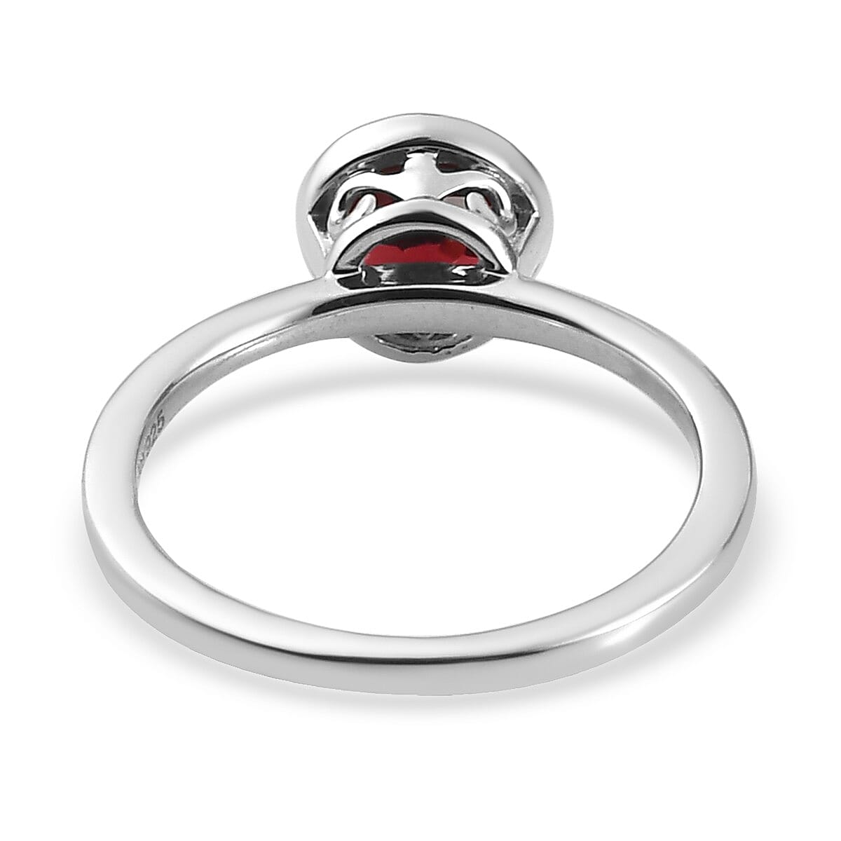 Mozambique Garnet Solitaire Ring in Platinum Over Sterling Silver (Size 8.0) 1.00 ctw