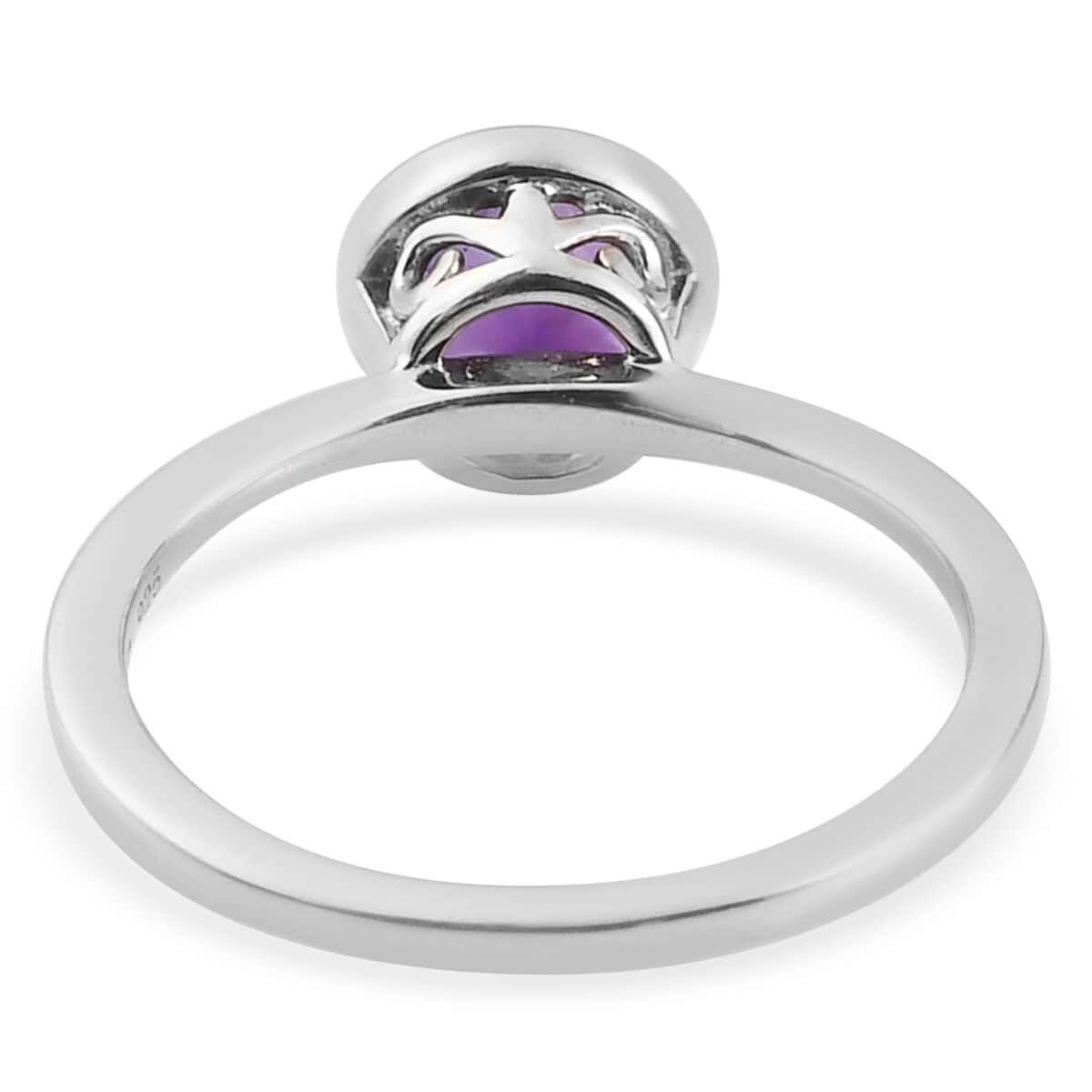 Amethyst Solitaire Ring in Platinum Over Sterling Silver (Size 10.0) 0.75 ctw image number 4