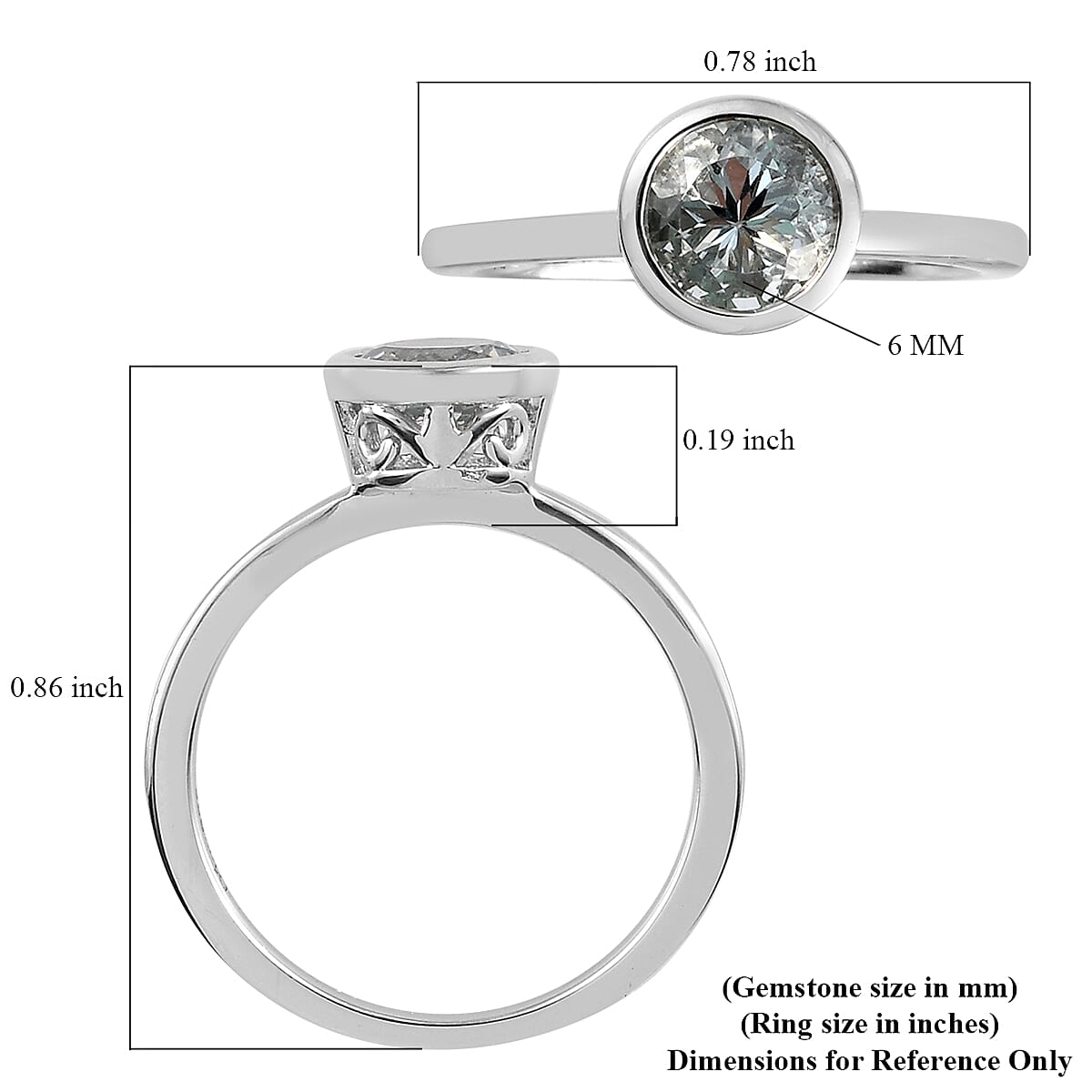 Espirito Santo Aquamarine Solitaire Ring in Platinum Over Sterling Silver (Size 6.0) 0.75 ctw image number 5