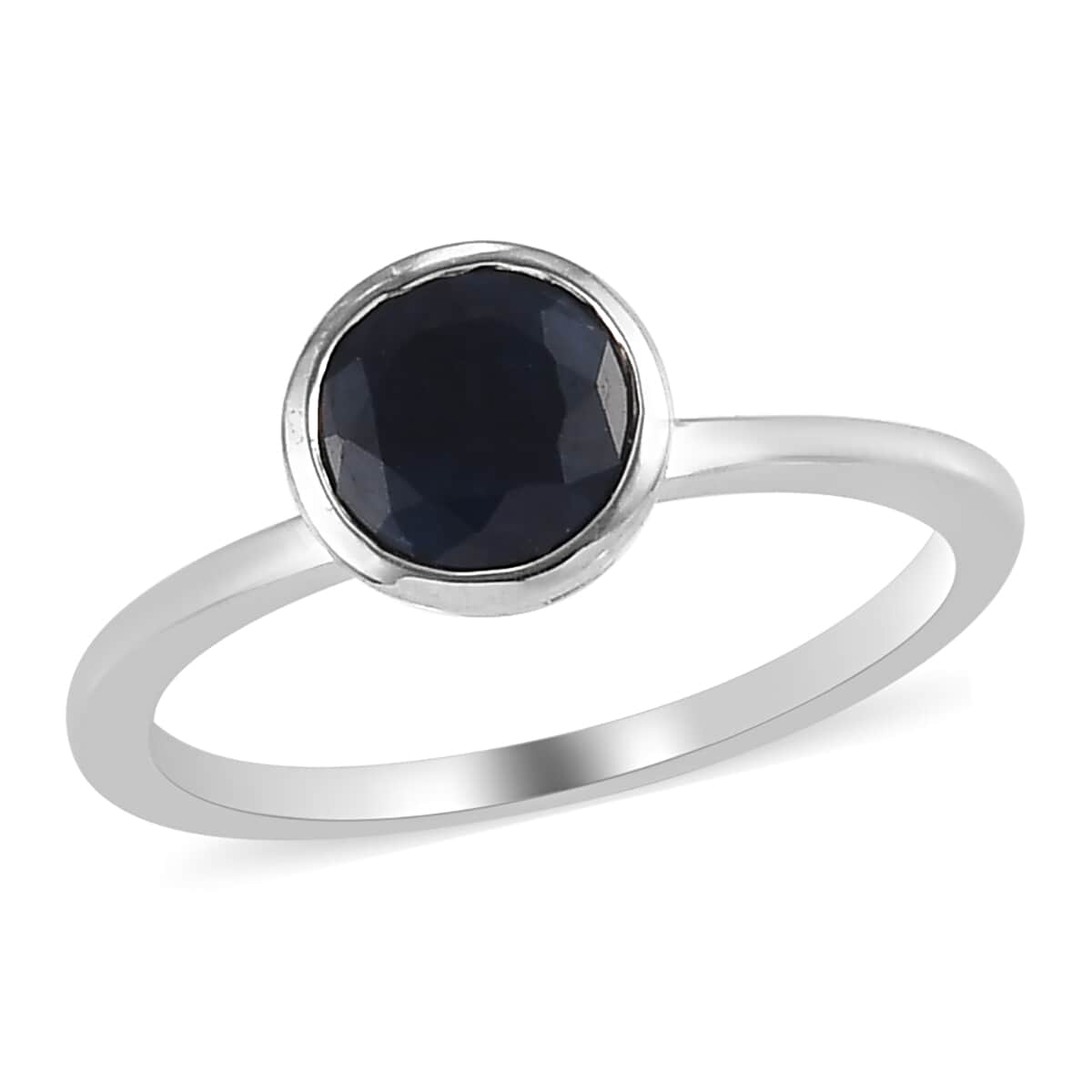 Madagascar Blue Sapphire Solitaire Ring in Platinum Over Sterling Silver 1.10 ctw image number 0