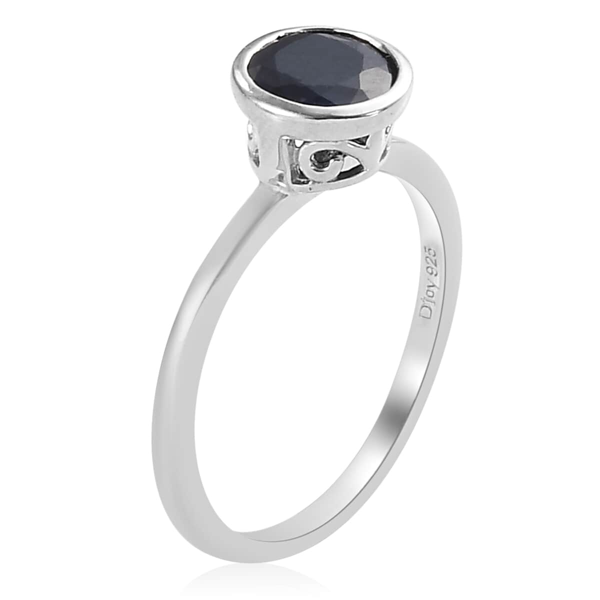 Madagascar Blue Sapphire Solitaire Ring in Platinum Over Sterling Silver 1.10 ctw image number 3