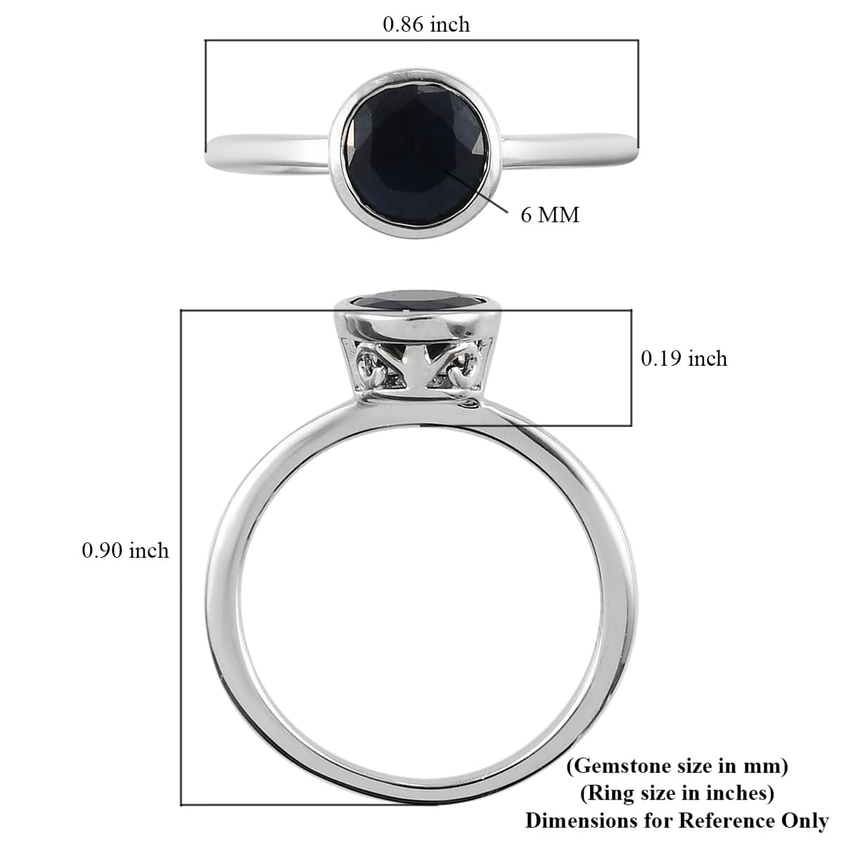 Madagascar Blue Sapphire Solitaire Ring in Platinum Over Sterling Silver 1.10 ctw image number 5