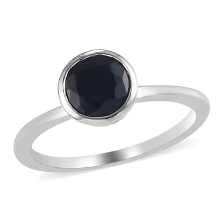 Madagascar Blue Sapphire Solitaire Ring in Platinum Over Sterling Silver (Size 5.0) 1.10 ctw image number 0