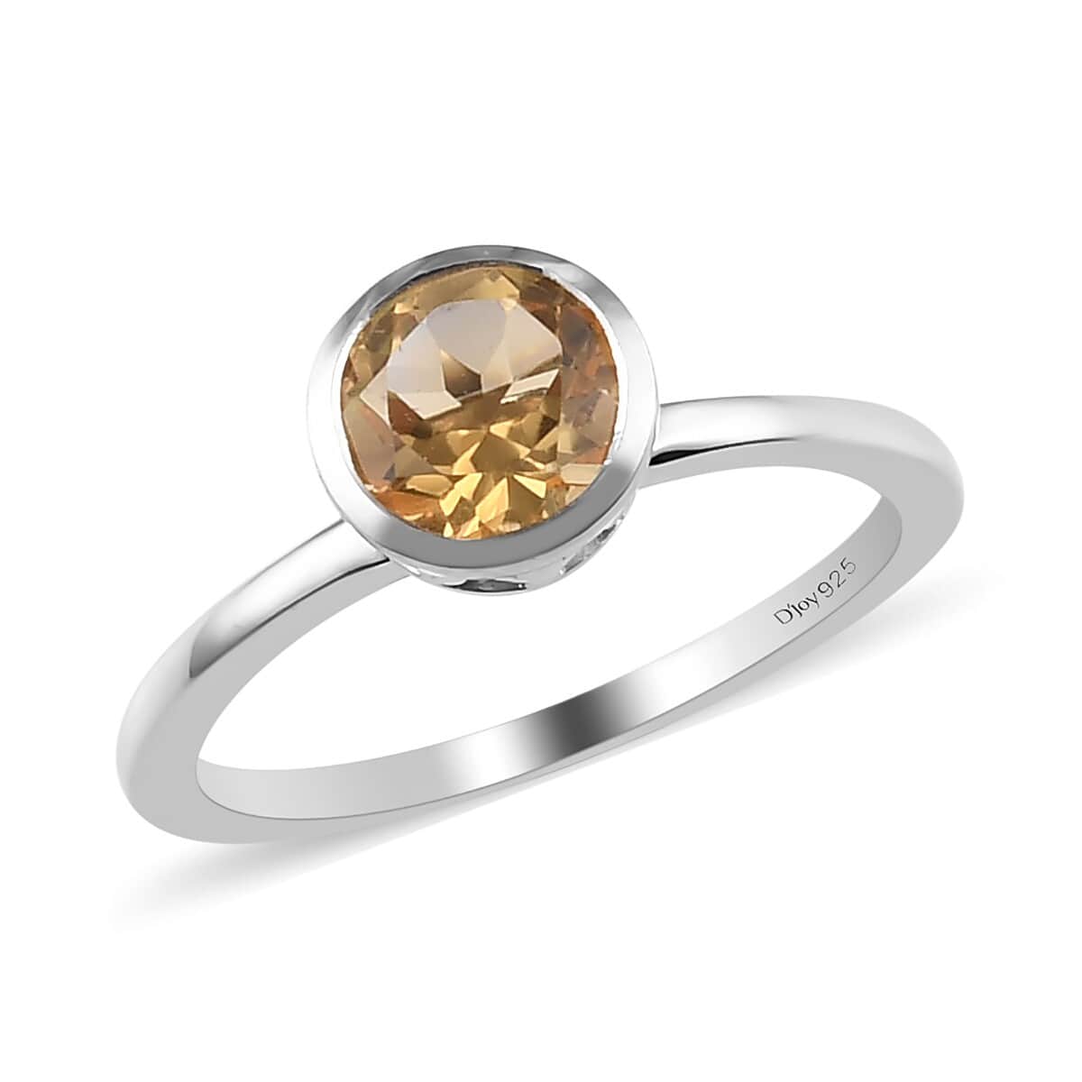 Brazilian Citrine Solitaire Ring in Platinum Over Sterling Silver (Size 10.0) 0.75 ctw image number 0